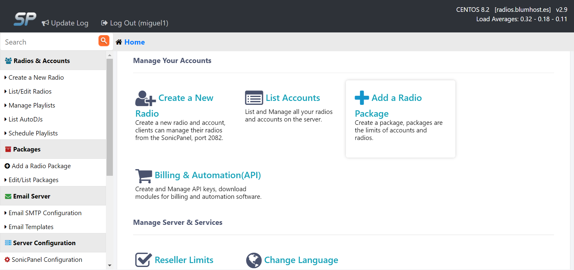 panel radio reseller blumhost